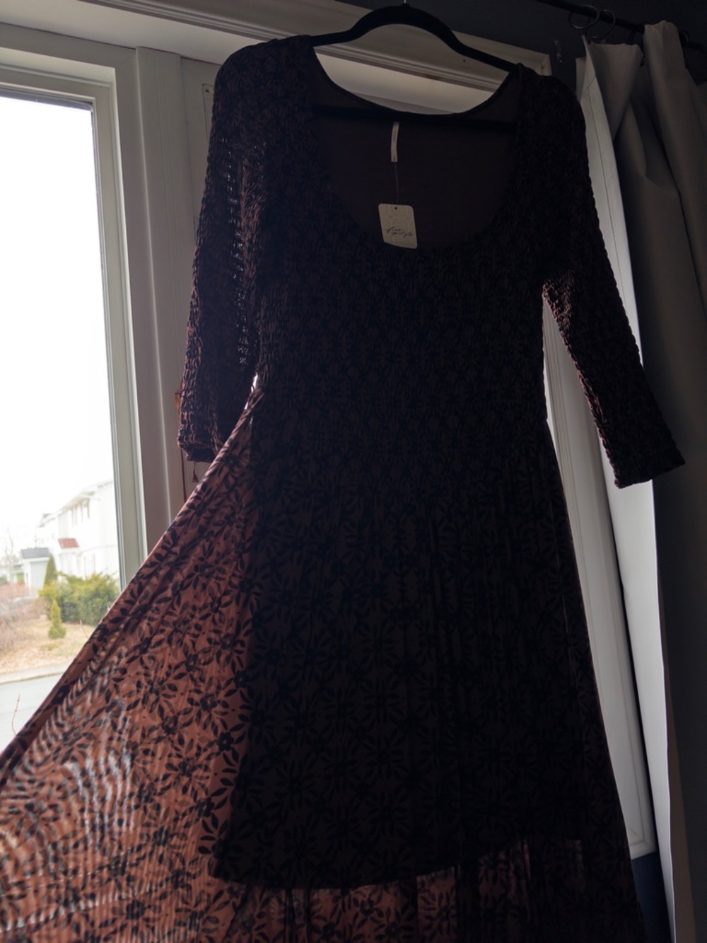 Smocked Scoop-Neck Floral Dress - Free People - Picture 4 of 6